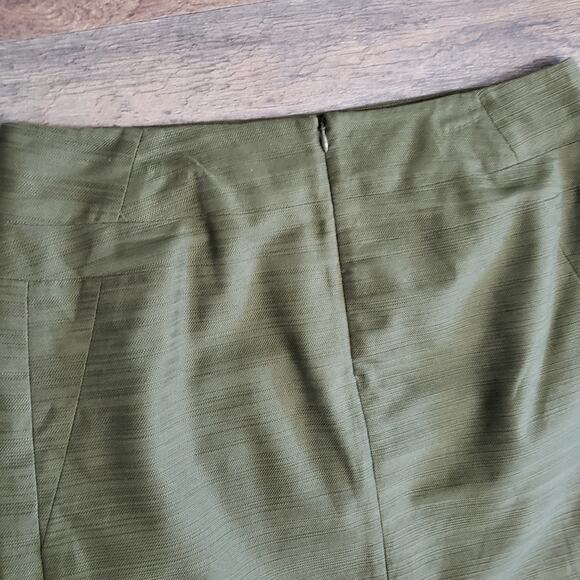 Ann Taylor Space-dyed Striped Pencil Zip Green Lined Mini Skirt Women's - Picture 7 of 12